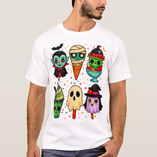 Niedlicher Sommer Popsikel Horror Halloween Gesche T-Shirt (Vorderseite)