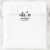 Niedlicher Sommer Quadratischer Aufkleber (Tasche)