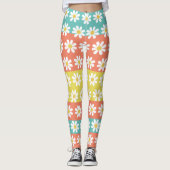 Niedlicher Sommer Retro Daisy Blume Mode Leggings (Vorderseite)