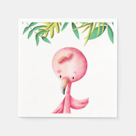 Niedlicher Sommer tropischer Flamingo Serviette