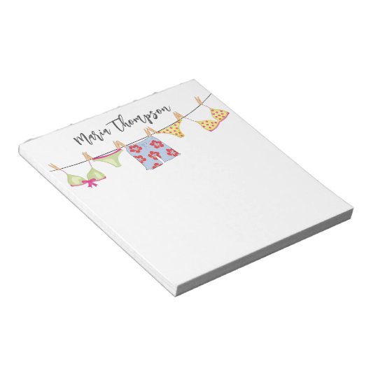 Niedlicher Sommer Whimsical Swimsuits Funny Notizblock (angewinkelt)