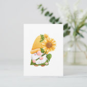 Niedlicher Sommergarten mit Sonnenblumen Postkarte (Stehend Vorderseite)