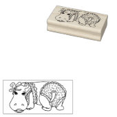 Niedlicher Sommerhippo in Polka-dot Ruffled Swimsu Gummistempel (Stempel)