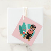 Niedlicher Sommerhund mit Sonnenbrille Geschenkanhänger (Beispiel)