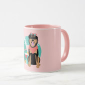 Niedlicher Sommerhund mit Sonnenbrille Tasse (VorderseiteRechts)