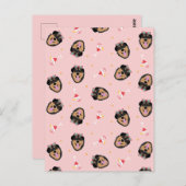 Niedlicher Sommerhund mit Sonnenbrillenmuster Postkarte (Vorne/Hinten)