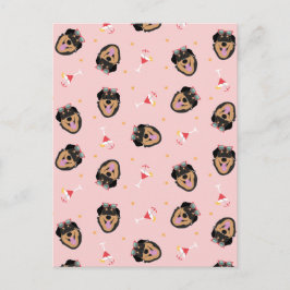 Niedlicher Sommerhund mit Sonnenbrillenmuster Postkarte