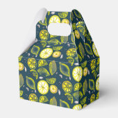Niedlicher Sommerlemon Citrus Doodle Yellow Blue Geschenkschachtel (Vorderseite)