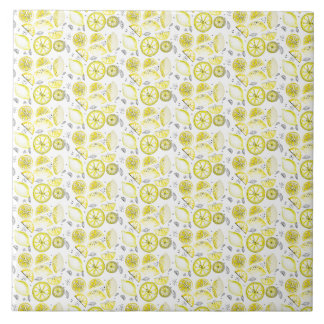 Niedlicher Sommerlemon Citrus Doodle Yellow Fliese