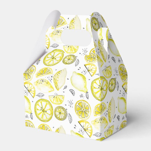 Niedlicher Sommerlemon Citrus Doodle Yellow Geschenkschachtel (Vorderseite)