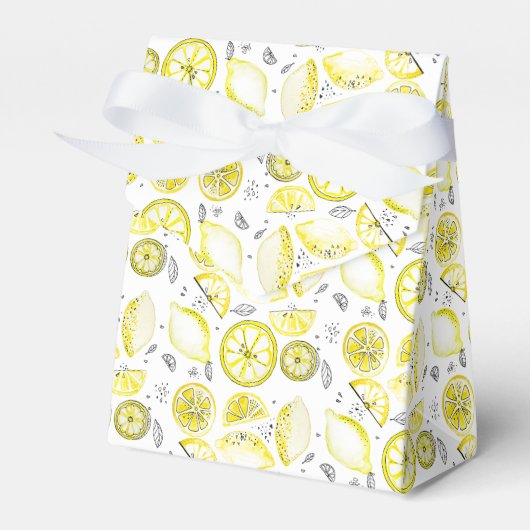 Niedlicher Sommerlemon Citrus Doodle Yellow Geschenkschachtel (Vorderseite)