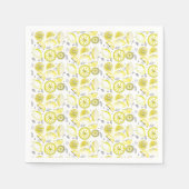 Niedlicher Sommerlemon Citrus Doodle Yellow Serviette (Vorderseite)