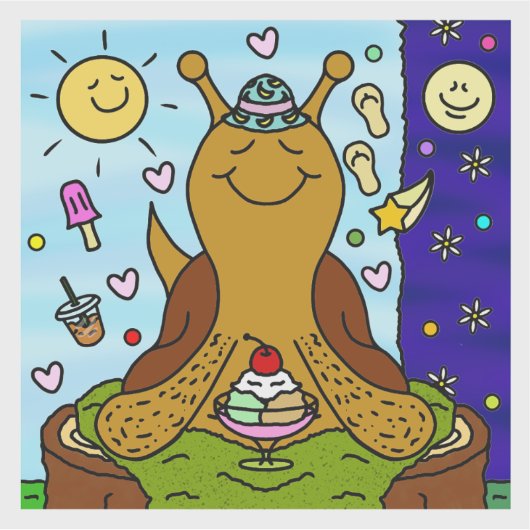 Niedlicher Sommerspass Aufkleber (Vorderseite)