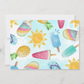 Niedlicher Sommerspass im Sun Birthday Pool Party Einladung (Rückseite)