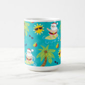 NIEDLICHER SOMMERÜBERSCHREITENDER CHRISTMAS SANTA KAFFEETASSE (Mittel)