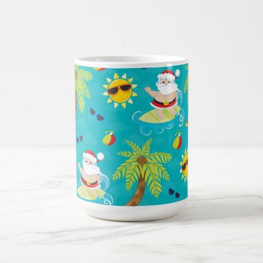 NIEDLICHER SOMMERÜBERSCHREITENDER CHRISTMAS SANTA  KAFFEETASSE (Mittel)