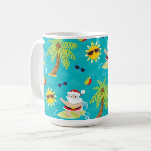 NIEDLICHER SOMMERÜBERSCHREITENDER CHRISTMAS SANTA KAFFEETASSE (Vorderseite Links)
