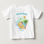 Niedlicher Sommerurlaub Name Beach Baby Boy Baby T-shirt (Vorderseite)