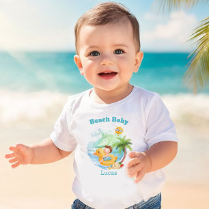 Niedlicher Sommerurlaub Name Beach Baby Boy Baby T-shirt
