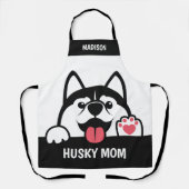 Niedlicher Sondertext von Sibirien Husky Schürze (Vorderseite)
