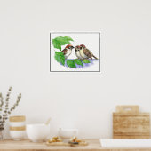 Niedlicher Song Sparrow, Bird, Garden, Tierart Poster (Küche)