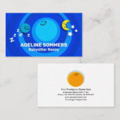 Niedlicher Sonnenbabysit-Dienst zur Erhaltung der  Visitenkarte (Vorne/Hinten)