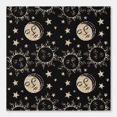 Niedlicher Sonnenmond und Sterne Magisches Geschle Tapete (Vorderseite)