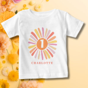 Niedlicher Sonnenschein 1. Geburtstag Personalisie Baby T-shirt