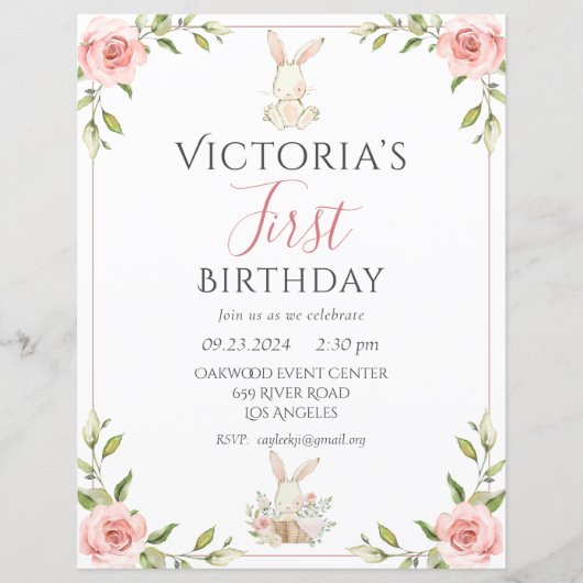 Niedlicher Sonnenschein Erster Geburtstag Einladun (Vorderseite)