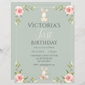 Niedlicher Sonnenschein Erster Geburtstag Einladun (Vorne/Hinten)