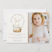 Niedlicher Sonnenschein im Blumenkorb Kinder Foto Dankeskarte (Vorderseite)