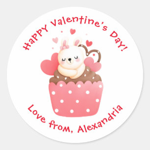 Niedlicher Sonnenschein in Cupcake Custom Kids Val Runder Aufkleber