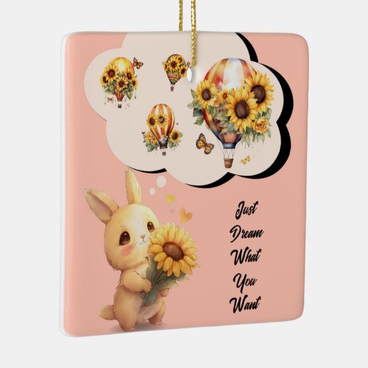 Niedlicher Sonnenschein mit Sonnenblumendekor Keramikornament (Rechts)