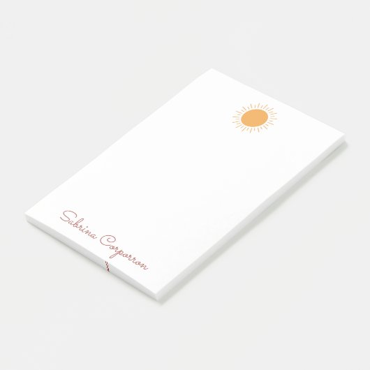 Niedlicher Sonnenschein personalisierte Post-it-No Post-it Klebezettel (angewinkelt)