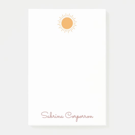 Niedlicher Sonnenschein personalisierte Post-it-No Post-it Klebezettel (Vorderseite)