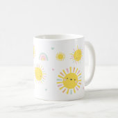 Niedlicher Sonnenschein, Regenbogen und Herz Kaffeetasse (VorderseiteRechts)