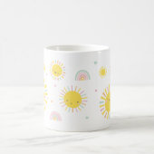 Niedlicher Sonnenschein, Regenbogen und Herz Kaffeetasse (Mittel)