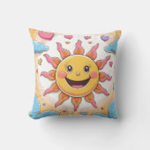 Niedlicher Sonnenschein und Regenbogen Kindermuste Kissen (Vorderseite)