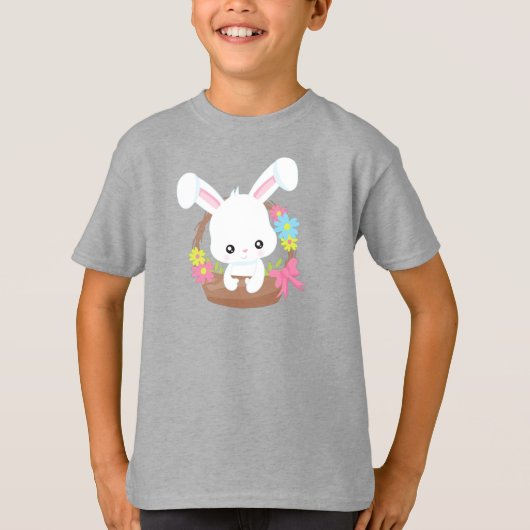 Niedlicher Sonnenschein, Weißer Hase, Kaninchen, K T-Shirt (Vorderseite)