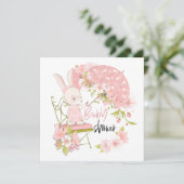 Niedlicher Sonnenschirm Florals Girl Babydusche Einladung (Stehend Vorderseite)