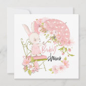 Niedlicher Sonnenschirm Florals Girl Babydusche Einladung (Vorderseite)