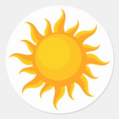 Niedlicher Sonnenschutzaufkleber Runder Aufkleber (Vorderseite)