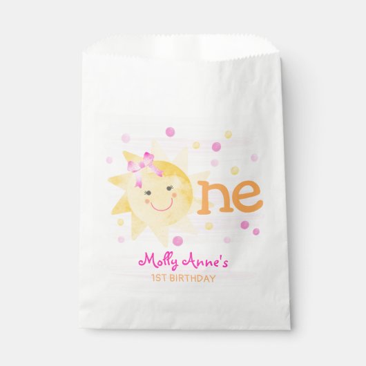 Niedlicher Sonnenstrahl 1. Geburtstag Geschenktütchen (Vorderseite)