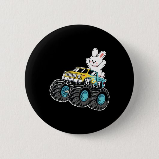 Niedlicher Sonnentritt Monster Truck Osterfeiertag Button (Vorderseite)