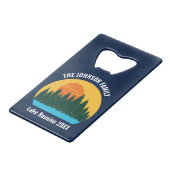 Niedlicher Sonnenuntergang im FamilienLake House Geldbeutel Flaschenöffner (Rückseite Schrägansicht)