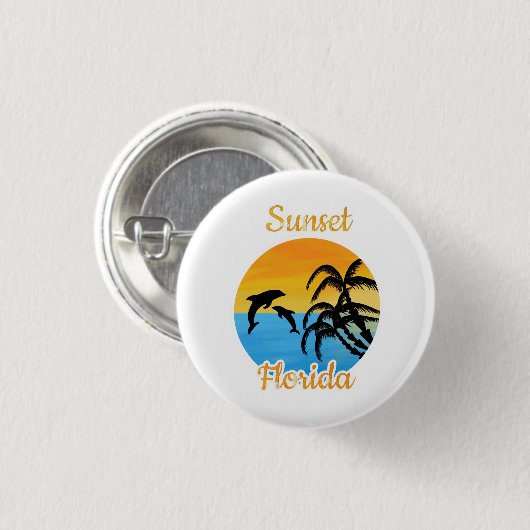 Niedlicher Sonnenuntergang in Florida Button (Vorne & Hinten)