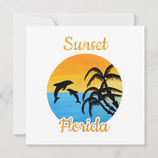 Niedlicher Sonnenuntergang in Florida Einladung (Vorderseite)
