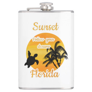 Niedlicher Sonnenuntergang in Florida Flachmann