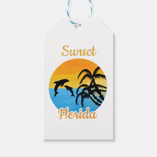 Niedlicher Sonnenuntergang in Florida Geschenkanhänger (Vorderseite)