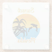 Niedlicher Sonnenuntergang in Florida Glasuntersetzer (Rückseite)